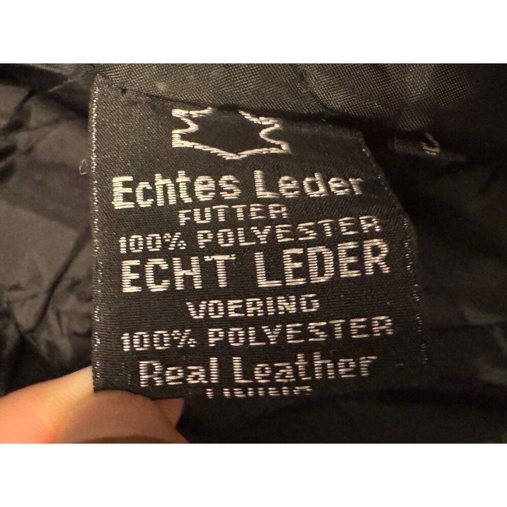 Genuine Leather Black Motorcycle Jacket Small Thinsulate Insulation With Belt & - Picture 7 of 9